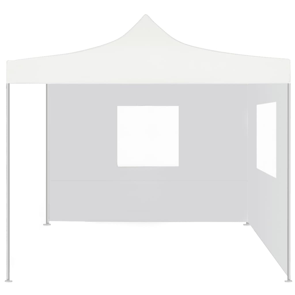 Gazebo Professionale Pieghevole 2 Pareti 3x3 m Acciaio Bianco - homemem39