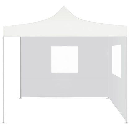 Gazebo Professionale Pieghevole 2 Pareti 3x3 m Acciaio Bianco - homemem39
