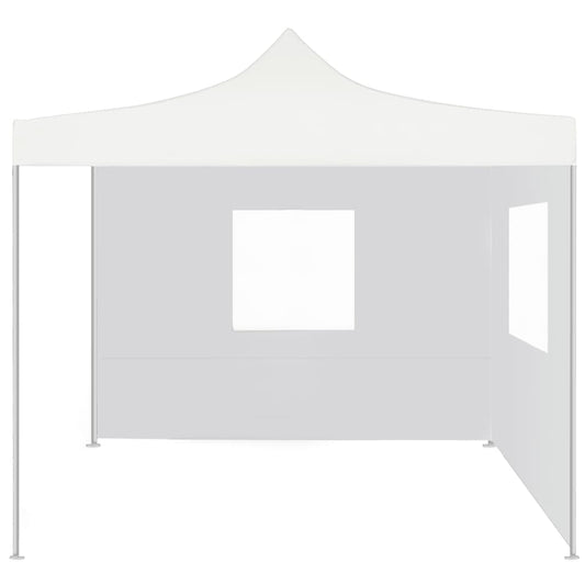 Gazebo Professionale Pieghevole 2 Pareti 3x3 m Acciaio Bianco - homemem39