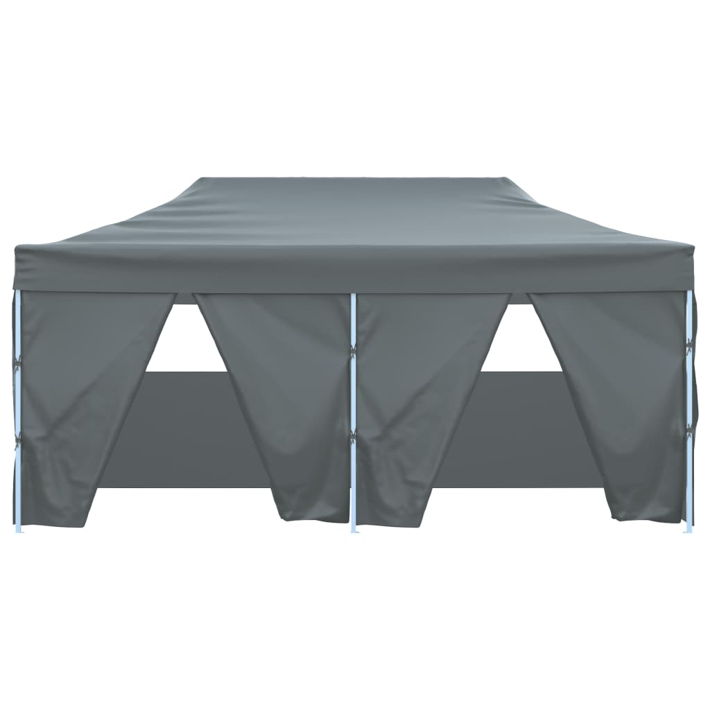 Gazebo Pieghevole con 4 Pareti 3x6m Acciaio Antracite