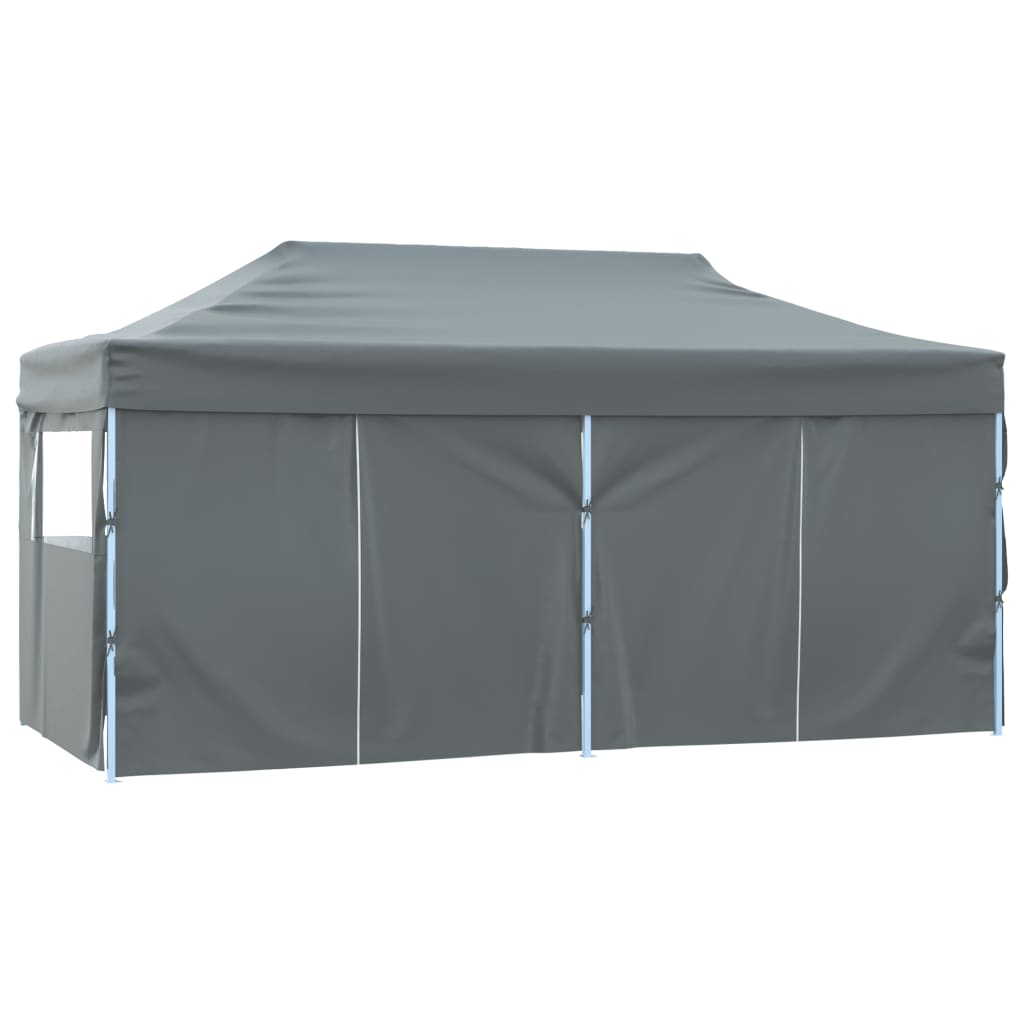 Gazebo Pieghevole con 4 Pareti 3x6m Acciaio Antracite - homemem39