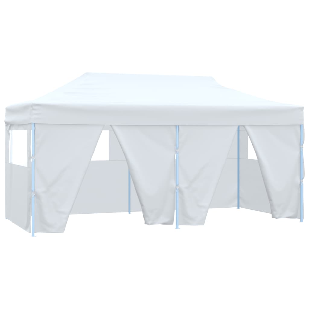 Gazebo Pieghevole con 4 Pareti 3x6 m Acciaio Bianco | homemem39