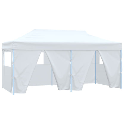 Gazebo Pieghevole con 4 Pareti 3x6 m Acciaio Bianco | homemem39