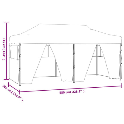 Gazebo Pieghevole con 4 Pareti 3x6 m Acciaio Bianco - homemem39