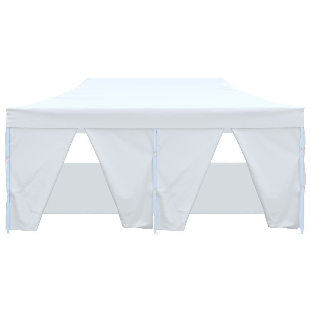 Gazebo Pieghevole con 4 Pareti 3x6 m Acciaio Bianco - homemem39