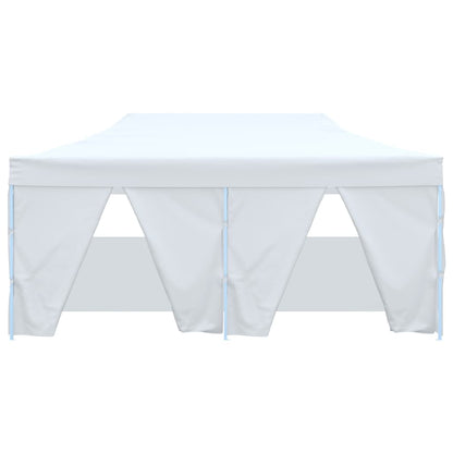 Gazebo Pieghevole con 4 Pareti 3x6 m Acciaio Bianco - homemem39