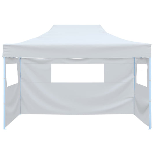 Tendone per Feste Pieghevole con 3 Pareti 291x413x315 cm Bianco | homemem39