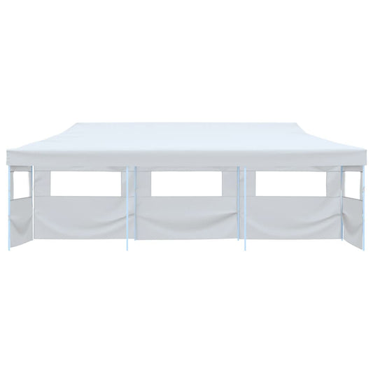 Tenda Pieghevole Pop-Up con 5 Pareti Laterali 3x9 m Bianca - homemem39
