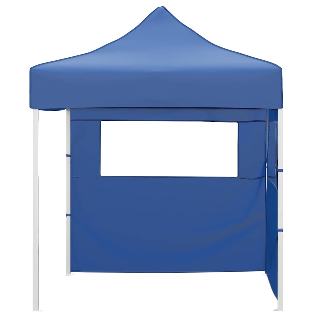 Gazebo Pieghevole Professionale 2 Pareti 2x2m Acciaio Blu - homemem39