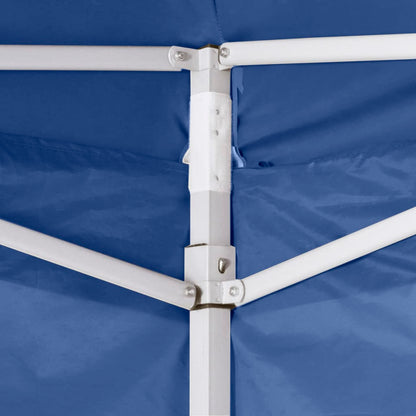 Gazebo Pieghevole Professionale 2 Pareti 2x2m Acciaio Blu