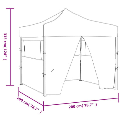 Gazebo Pieghevole Professionale 4 Pareti 2x2m Acciaio Blu - homemem39