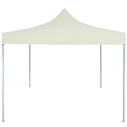 Gazebo Professionale Pieghevole 2x2 m in Acciaio Crema - homemem39