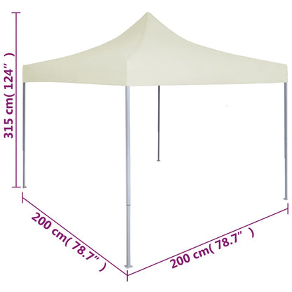 Gazebo Professionale Pieghevole 2x2 m in Acciaio Crema - homemem39
