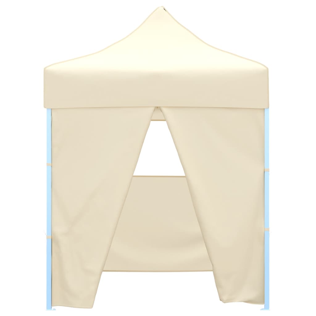 Gazebo Professionale Pieghevole con 4 Pareti 2x2m Acciaio Crema - homemem39
