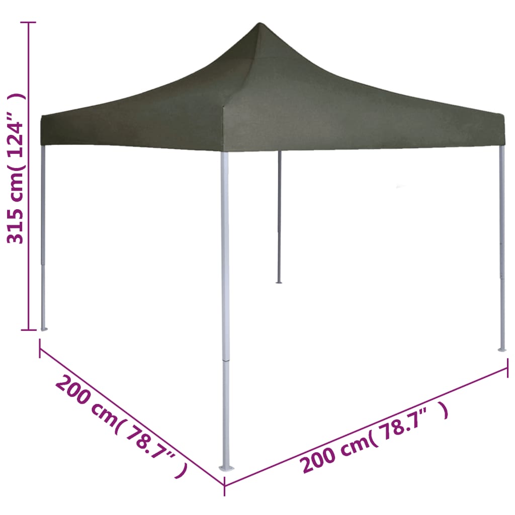 Gazebo Professionale Pieghevole 2x2m in Acciaio Antracite | homemem39