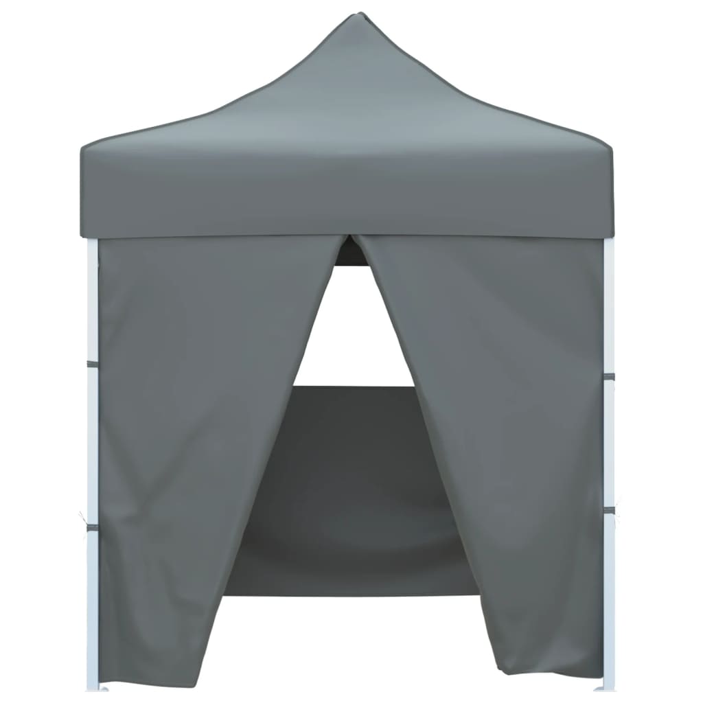 Gazebo Professionale Pieghevole 4 Pareti 2x2m Acciaio Antracite | homemem39
