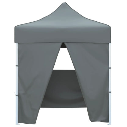 Gazebo Professionale Pieghevole 4 Pareti 2x2m Acciaio Antracite | homemem39