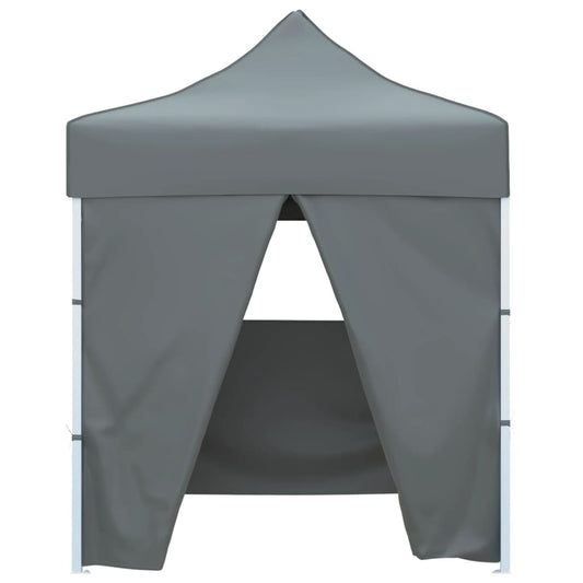 Gazebo Professionale Pieghevole 4 Pareti 2x2m Acciaio Antracite - homemem39