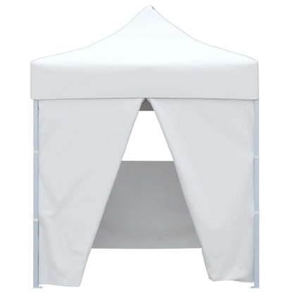 Gazebo Pieghevole Professionale 4 Pareti 2x2m Acciaio Bianco | homemem39