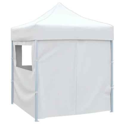 Gazebo Pieghevole Professionale 4 Pareti 2x2m Acciaio Bianco | homemem39