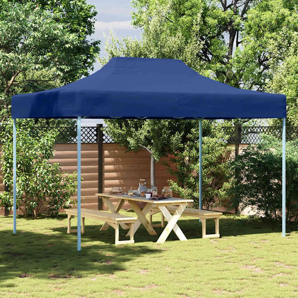 Gazebo Professionale Pieghevole 3x4m Acciaio Blu - homemem39