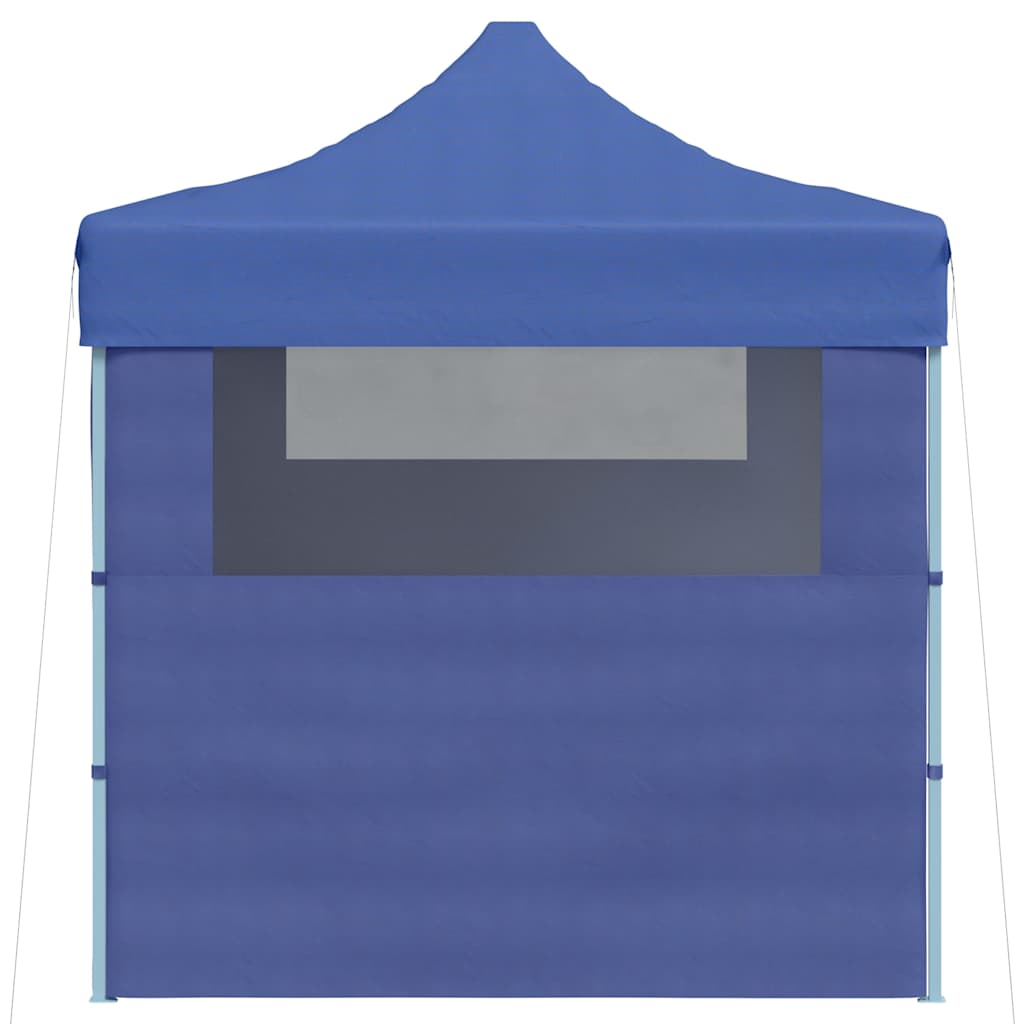 Gazebo Professionale Pieghevole con 3 Pareti 3x4m Acciaio Blu