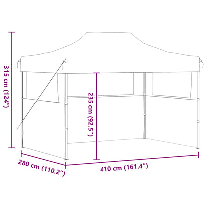 Gazebo Professionale Pieghevole con 3 Pareti 3x4m Acciaio Blu - homemem39