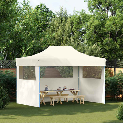 Gazebo Professionale Pieghevole con 3 Pareti 3x4m Acciaio Crema - homemem39