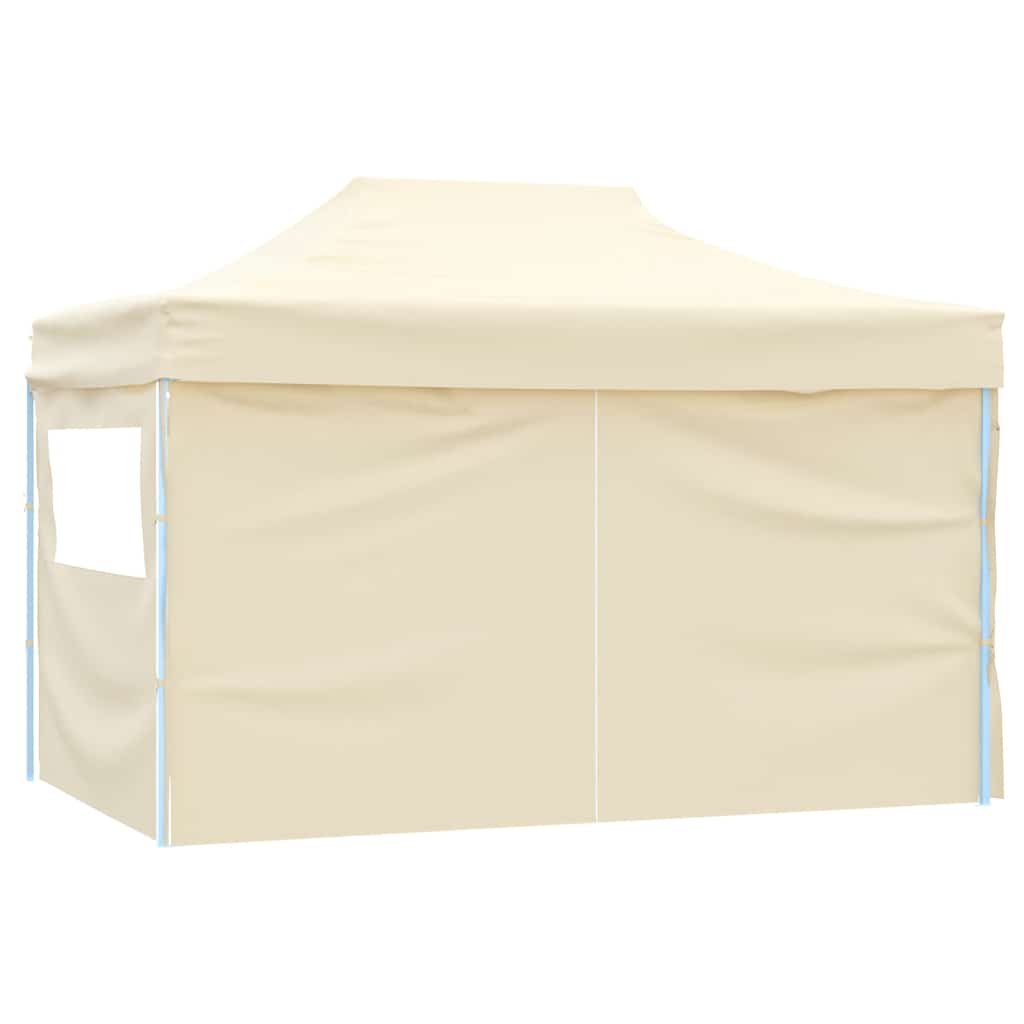 Gazebo Professionale Pieghevole con 4 Pareti 3x4m Acciaio Crema - homemem39