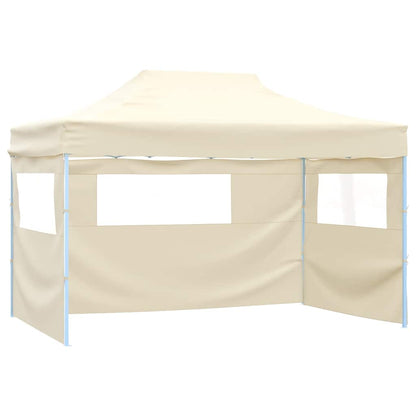 Gazebo Professionale Pieghevole con 4 Pareti 3x4m Acciaio Crema - homemem39