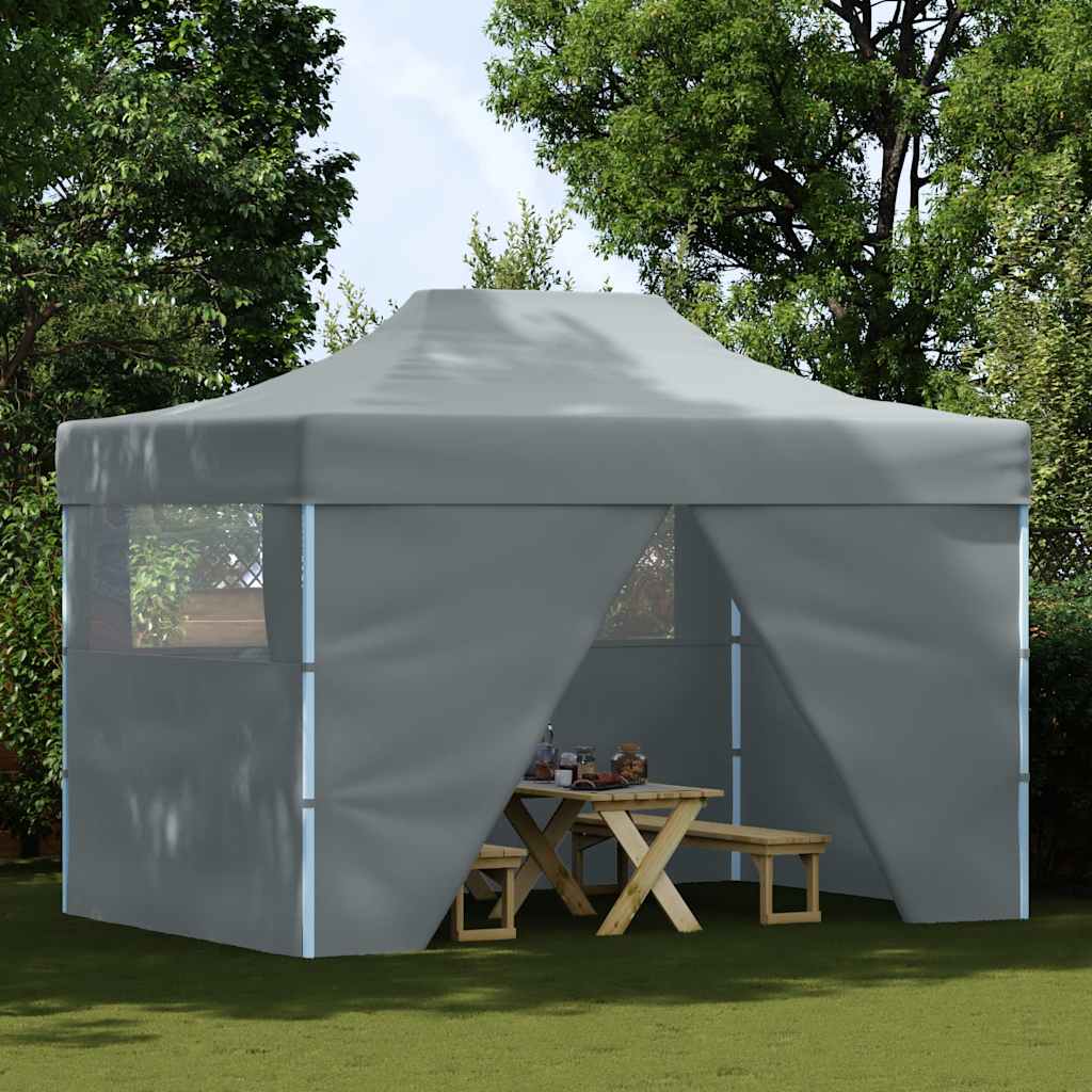 Gazebo Professionale Pieghevole 4 Pareti 3x4m Acciaio Antracite - homemem39