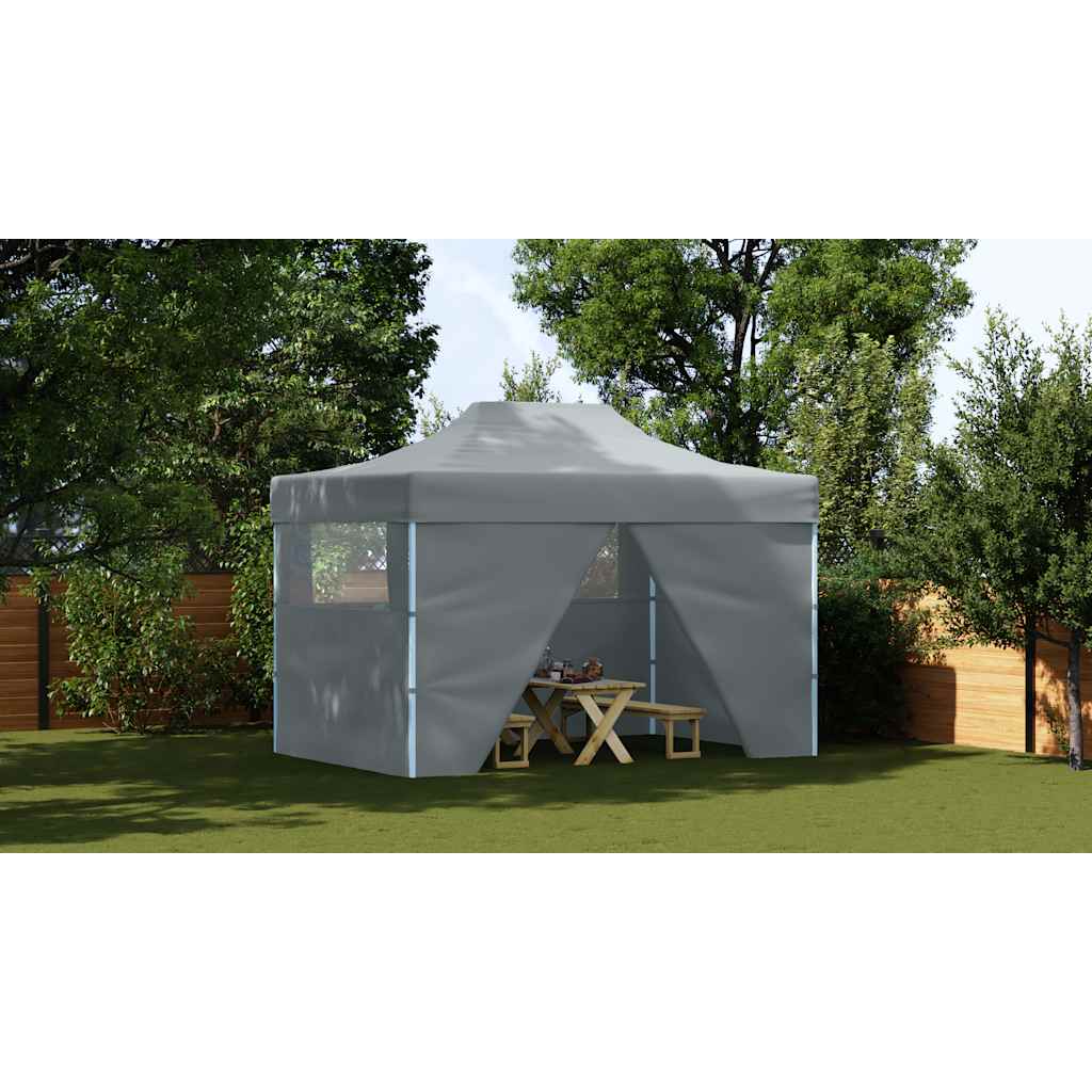 Gazebo Professionale Pieghevole 4 Pareti 3x4m Acciaio Antracite - homemem39