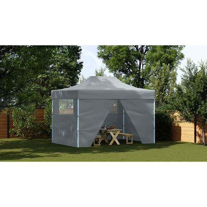Gazebo Professionale Pieghevole 4 Pareti 3x4m Acciaio Antracite - homemem39