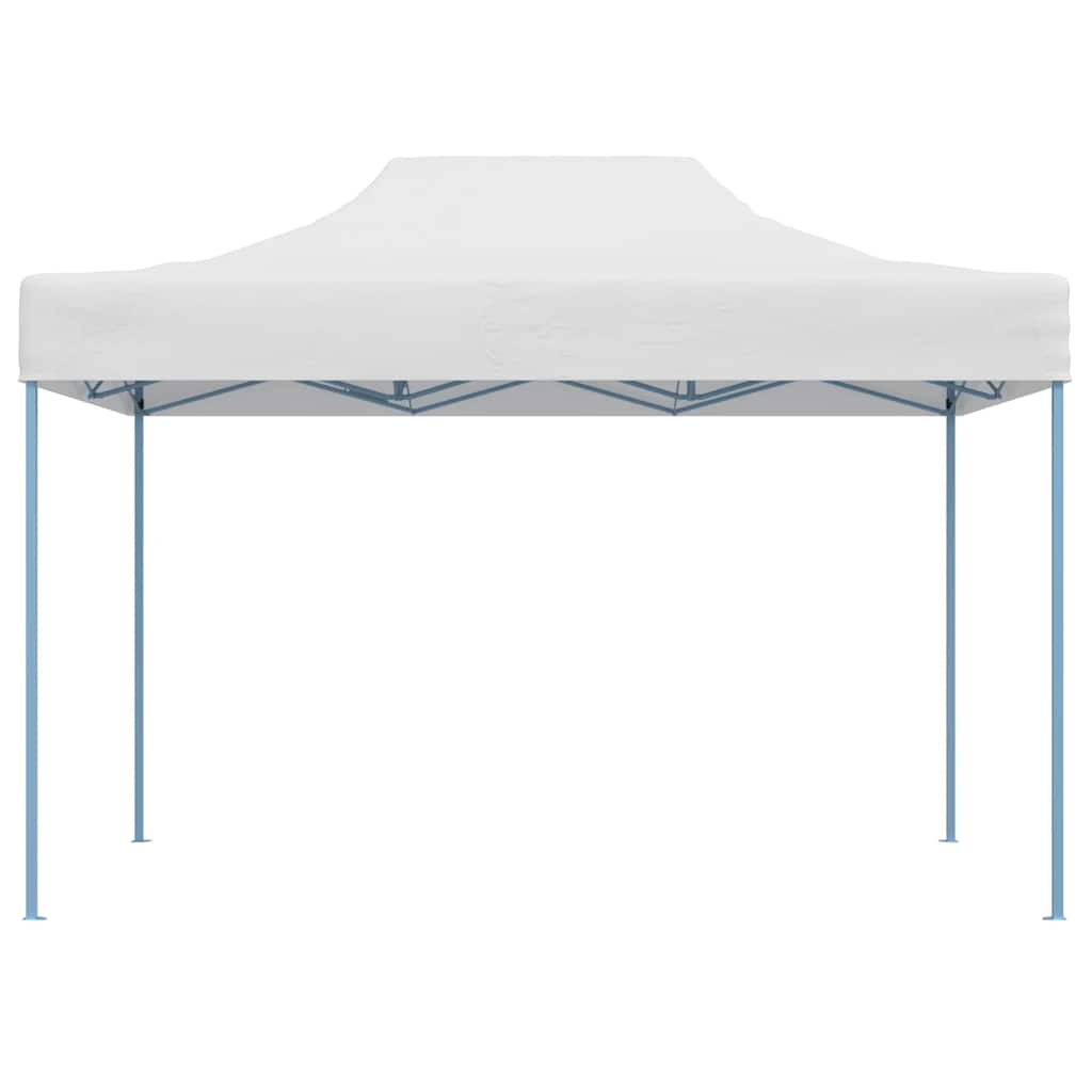 Gazebo Professionale Pieghevole 280x410x315 cm Acciaio Bianco - homemem39