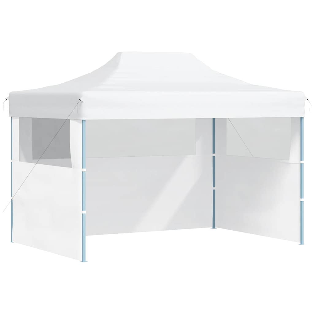 Gazebo Professionale Pieghevole 3 Pareti 280x410x315 cm Acciaio Bianco | homemem39