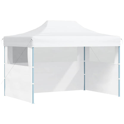 Gazebo Professionale Pieghevole 3 Pareti 280x410x315 cm Acciaio Bianco | homemem39
