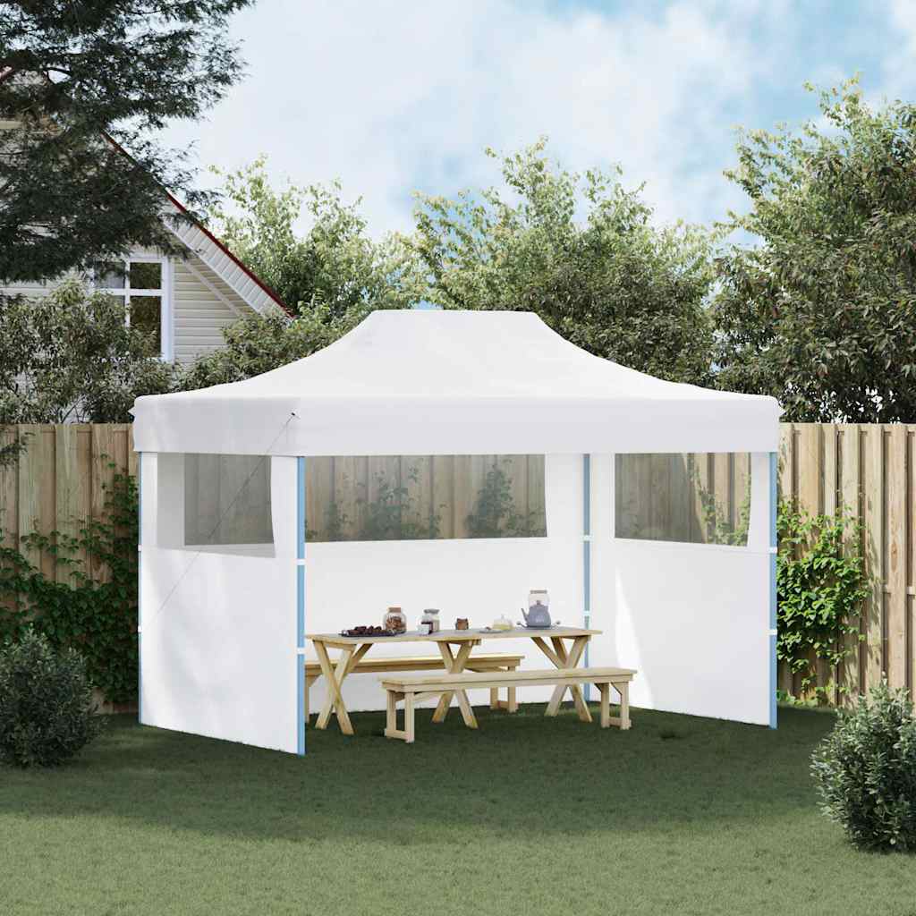 Gazebo Professionale Pieghevole 3 Pareti 280x410x315 cm Bianco