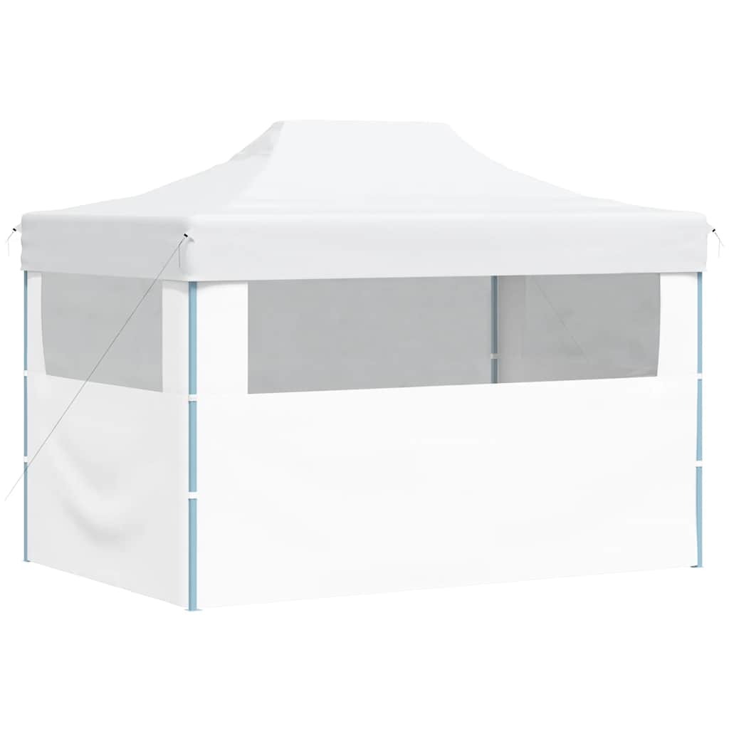Gazebo Professionale Pieghevole 3 Pareti 280x410x315 cm Acciaio Bianco | homemem39