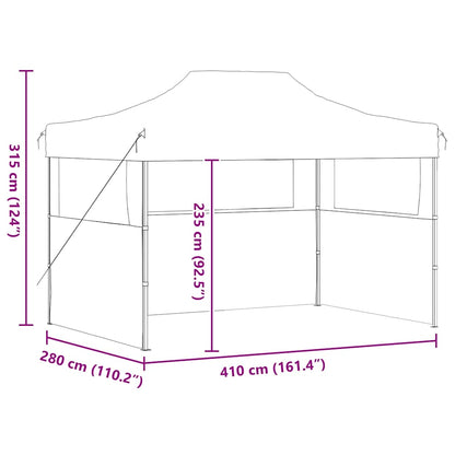 Gazebo Professionale Pieghevole 3 Pareti 280x410x315 cm Bianco
