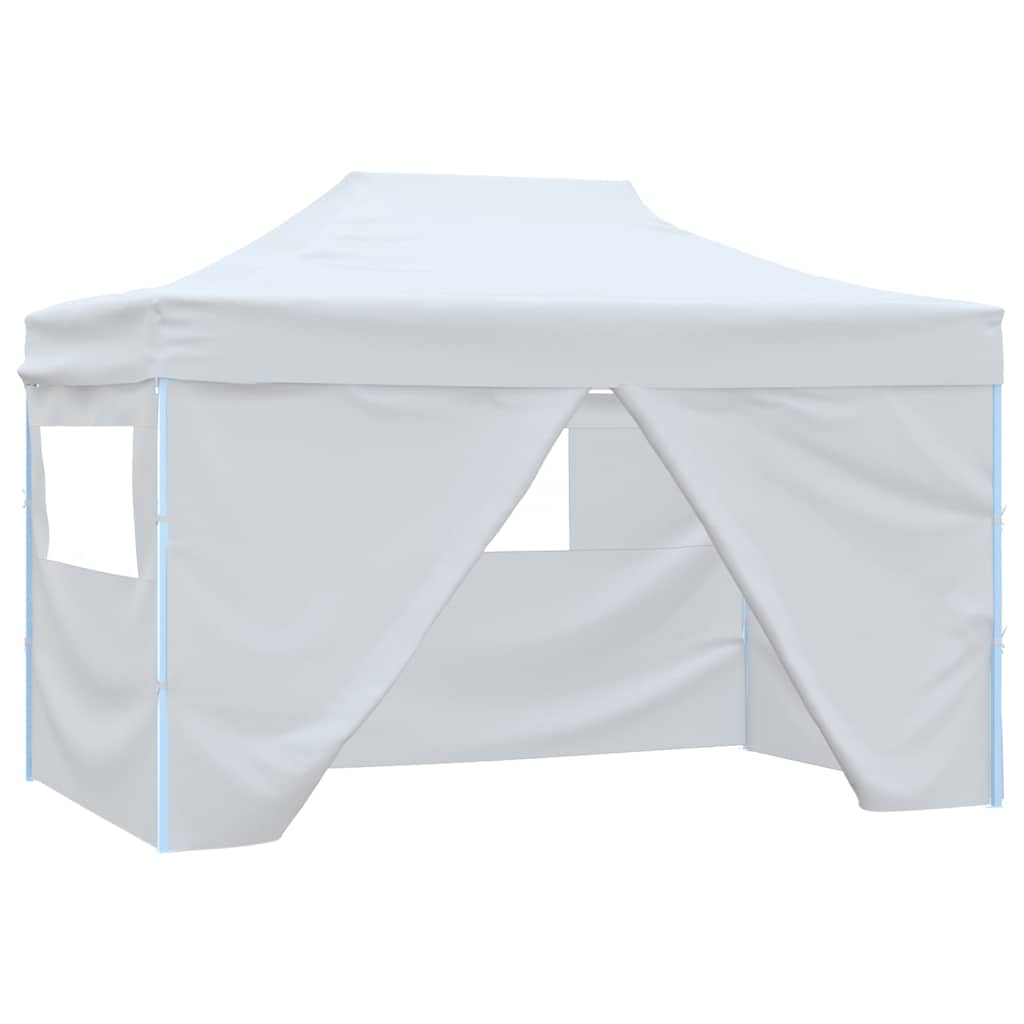Gazebo Professionale Pieghevole 4 Pareti 280x410x315 cm Bianco