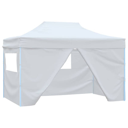 Gazebo Professionale Pieghevole 4 Pareti 280x410x315 cm Bianco