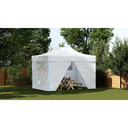 Gazebo Professionale Pieghevole 4 Pareti 280x410x315 cm Acciaio Bianco | homemem39