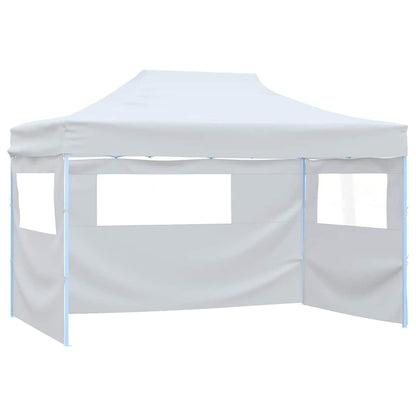 Gazebo Professionale Pieghevole 4 Pareti 280x410x315 cm Bianco