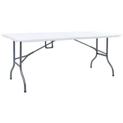 Tavolo Giardino Pieghevole 2 Panche 180cm Acciaio e HDPE Bianco
