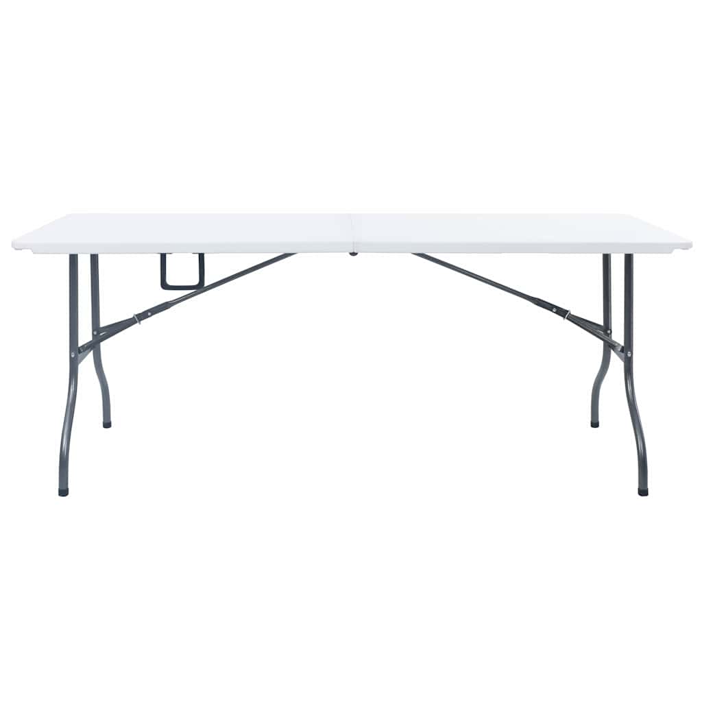 Tavolo Giardino Pieghevole 2 Panche 180cm Acciaio e HDPE Bianco