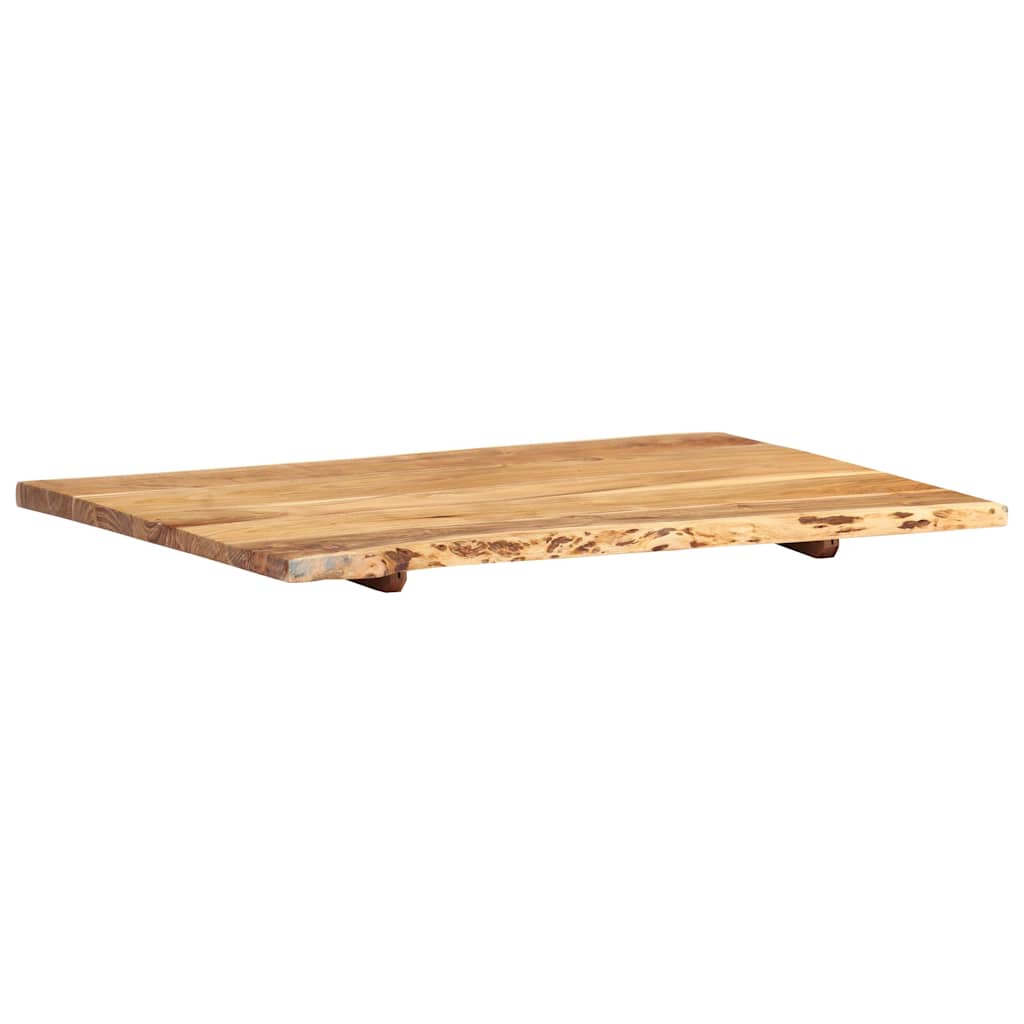 Piano del Tavolo in Legno Massello di Acacia 80x(50-60)x2,5 cm