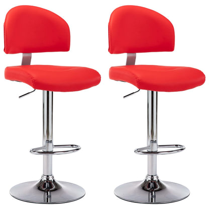 Sgabelli da Bar 2 pz Rossi in Similpelle | homemem39
