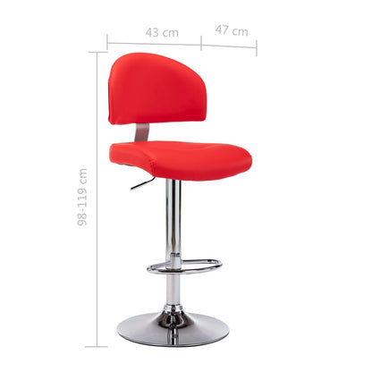 Sgabelli da Bar 2 pz Rossi in Similpelle | homemem39