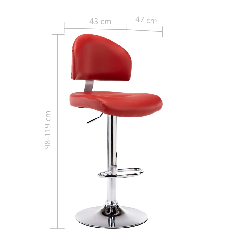 Sgabelli da Bar 2 pz Rosso Vino in Similpelle | homemem39