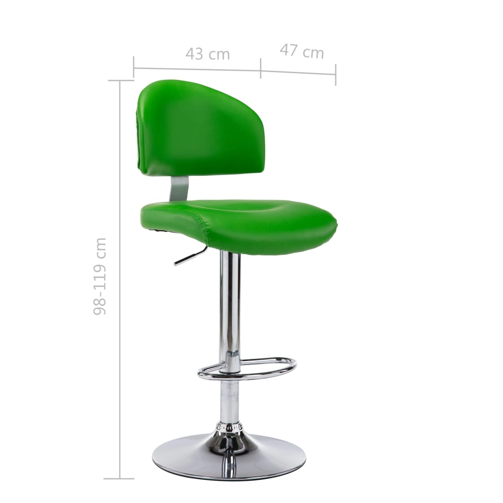Sgabelli da Bar 2 pz Verdi in Similpelle | homemem39
